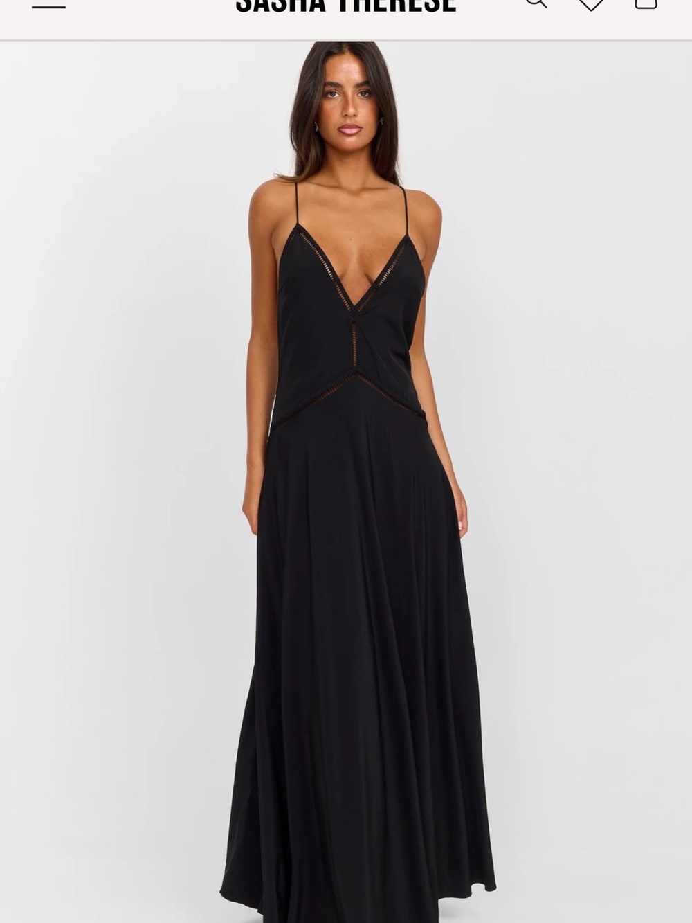 Sasha Therese Black Backless Strappy Maxi Dress - Picture 3 of 6